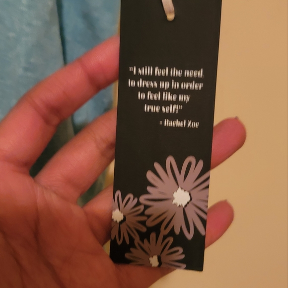 NWT Rachel Zoe Turquoise Aqua Blue White Round Neck Activewear Shirt Top Blouse - Picture 6 of 7